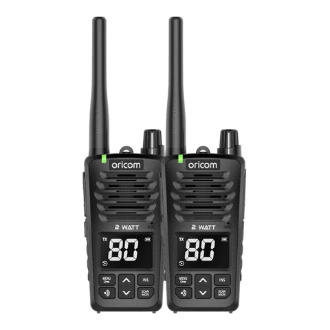Oricom 2 Watt UHF2600-2 Floating IPX7 UHF CB Radio [Twin Pack]