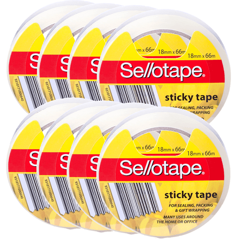 Sellotape Packaging Sealing Tape 18mmx66m 960106 8 Rolls