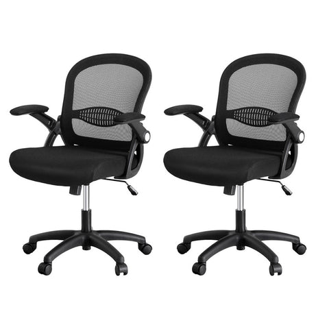 Artiss 2x Mesh Office Chair Computer Chairs Work Study Mid Back Black