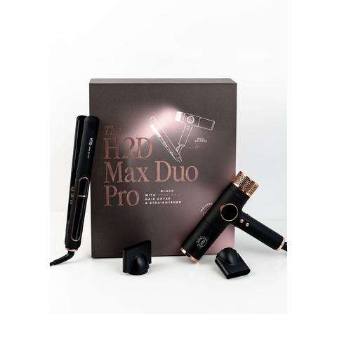 H2D Max Duo Linear Straightener & Blowdryer Combo - Matte Black/Rose Gold