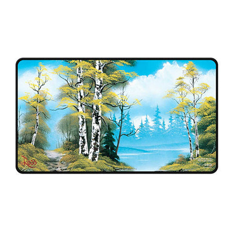 ULTRA PRO Bob Ross Lakeside Path Black Stitched Playmat