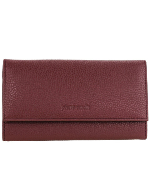 Pierre Cardin Women's Rustic Leather Protected RFID Wallet 19cm Wine