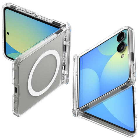 Spigen Galaxy Z Flip 8 Ultra Hybrid Pro (MagFit) Case (Clear Case / White Ring)