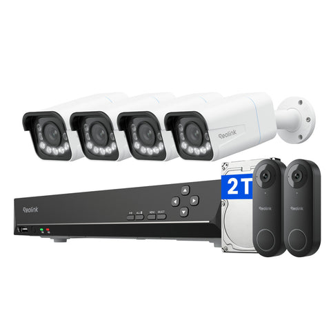 Reolink 4K Zoom Camera 2×Video Doorbell PoE Home Security Camera System
