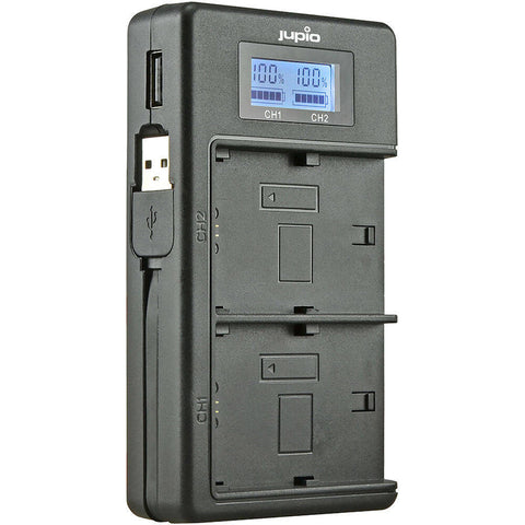Jupio Dedicated Duo USB Charger with LCD For Fuji NP-W126S Batteries