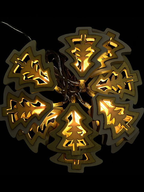 Christmas Warehouse - LITEFR21 24 Warm White LED With White & Natural Christmas Trees 2 Function | 3.4m Warm White with White, Natural & Clear Wire Casing