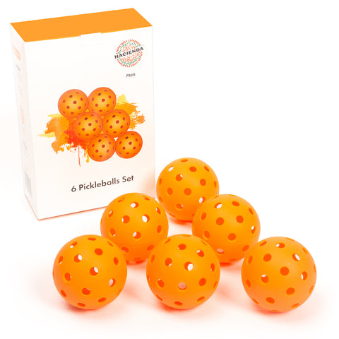 Hacienda 6-Pack Precision Aerodynamic 40 Hole Design Pickleball Ball