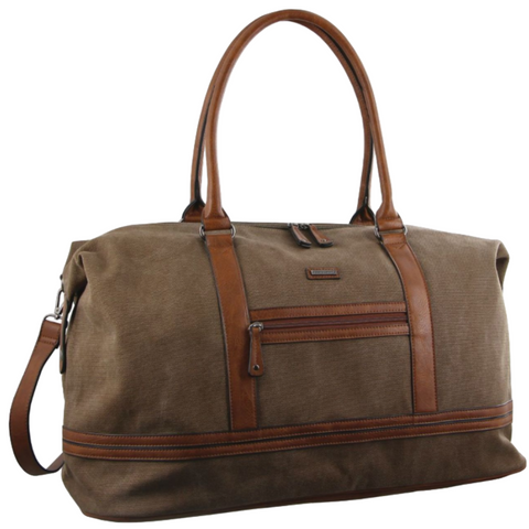 Pierre Cardin Canvas Overnight Bag - Brown