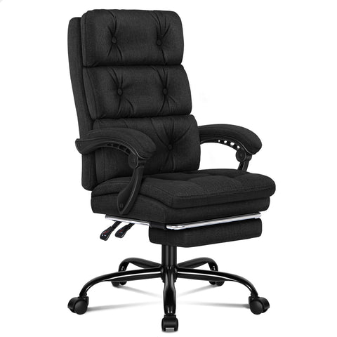 ALFORDSON Office Chair Executive Computer Fabric Seat Recliner (Black)
