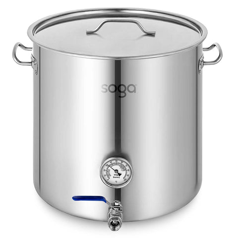 Soga 71L Stainless Steel Brewery Pot with Beer Valve 45x45cm (No Lid)