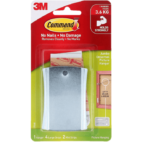 Command Adhesive Sticky Nail Picture Hanger Wire-Backed Metal