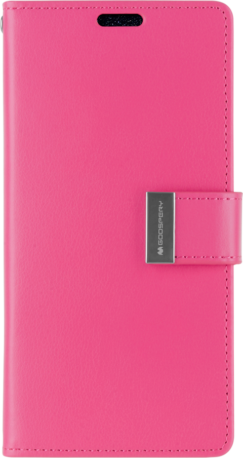 Goospery Rich Diary Case for iPhone 13 Mini - hot pink