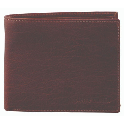 Pierre Cardin Men's Rustic Leather Bi-Fold RFID Protected Wallet 11cm Chestnut