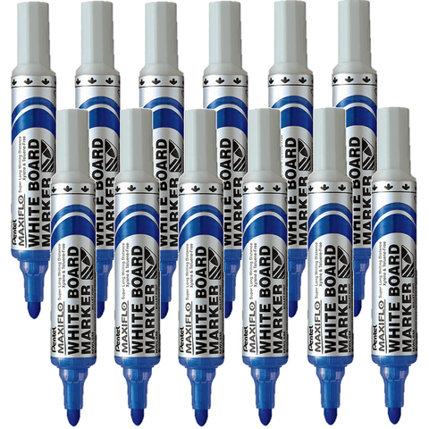 Pentel Maxiflo Whiteboard Marker Bullet Point Tip 2.1mm (Blue) [Box 12]