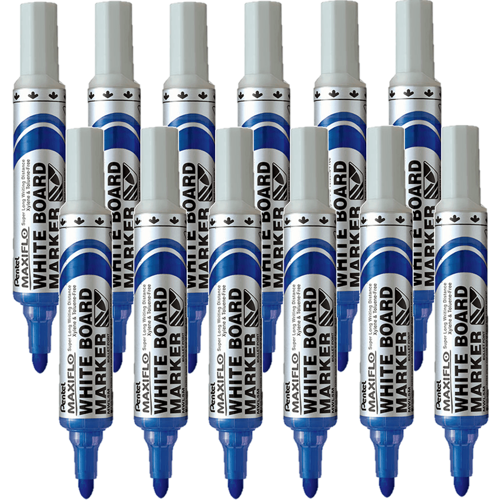 Pentel Maxiflo White Board Marker, Bullet Point 2.5mm, 12/box, Gree - View #5