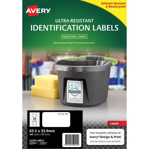 Avery 959241 Ultra-Resistant Outdoor Labels 63.5x33.9mm White Pack 10