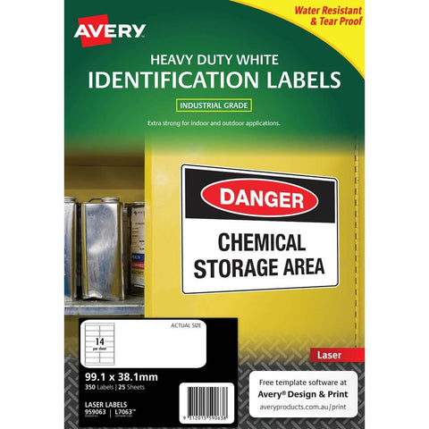 Avery White Heavy Duty Labels for Laser Printers 99.1 x 38.1 mm [350-Pieces]