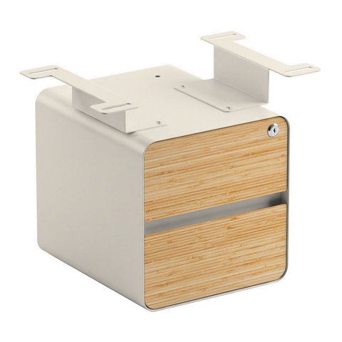Desky Minimal Under Desk Cabinet - Bamboo / Wheat