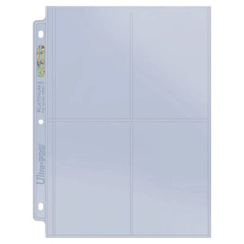 Ultra Pro: UP81418 4-Pocket Platinum Page with 3-1/2"x5-1/4" Pockets