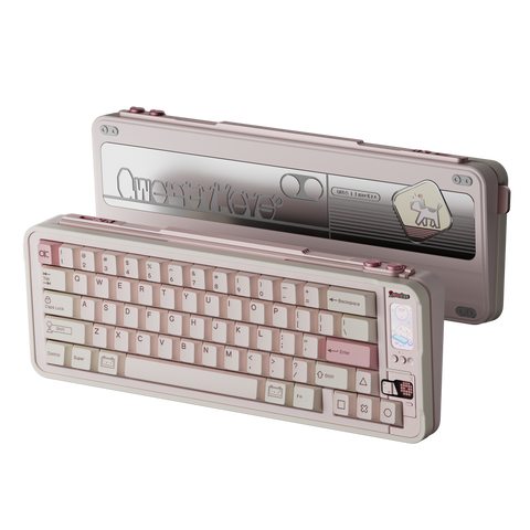 Qwertykeys QK65 Mk3 Prebuilt Wireless Mechanical Keyboard (White Peach)