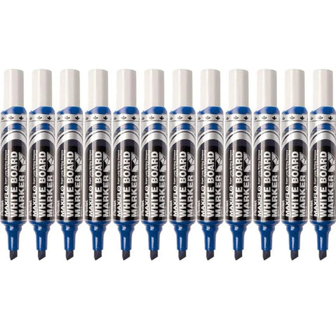Pentel Maxiflo Whiteboard Marker Chisel Point 7mm Box 12 (Blue)