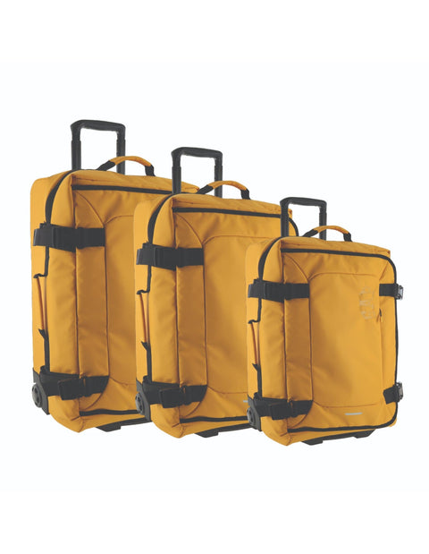 3pc GAP Soft-Shell Suitcase Lockable Travel Trolley Luggage Set 73cm Yellow