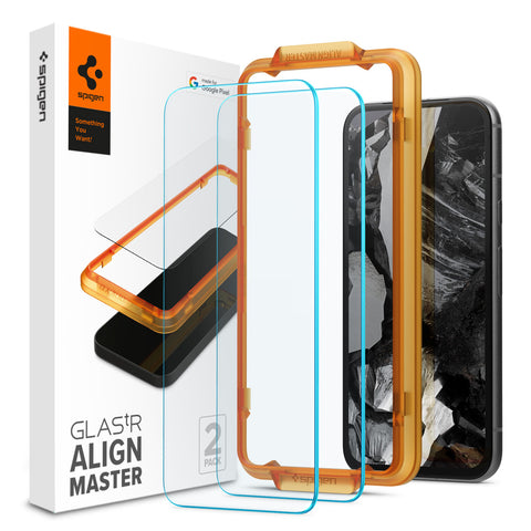 Spigen Google Pixel 8a AlignMaster GLAS.tR Slim 2PCS Glass Screen Protector - Clear