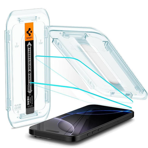 SPIGEN EZ Fit 2PCS Glass Screen Protector for iPhone 17/17 Pro/16 Pro (Clear)