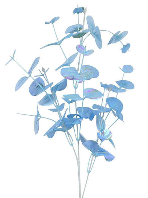 Christmas Warehouse - STEM2524 Iridescent Light Blue Eucalyptus Spray Long Christmas Stem | 72cm Light Blue