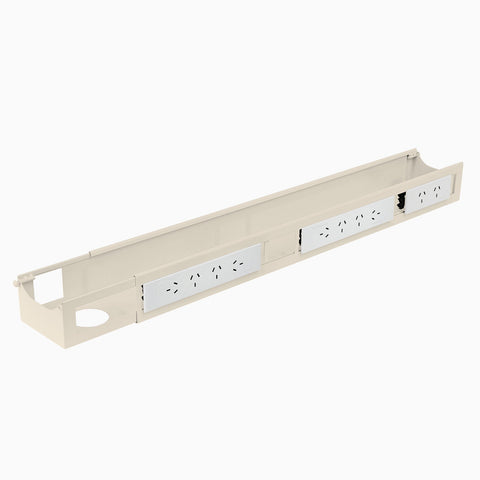 Desky Integrated Cable & Data Channel 10-Plug Wheat