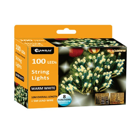 Sansai USB Powered 100 LED 10m Party Lights (Warm White)