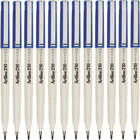 Artline Box 12 210 Fineliner Pen 0.6mm Fiber Tip (Blue)