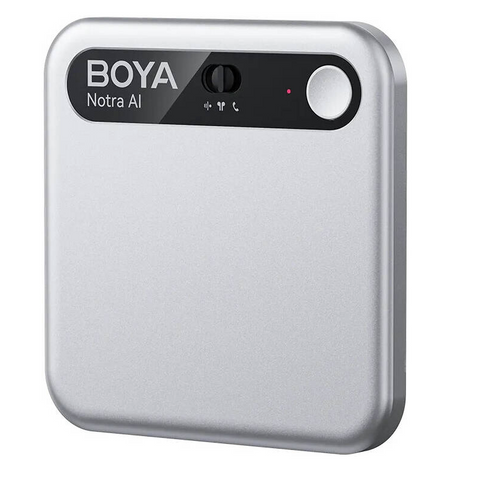 Boya Notra AI Voice Recorder: Smart Transcription - Silver