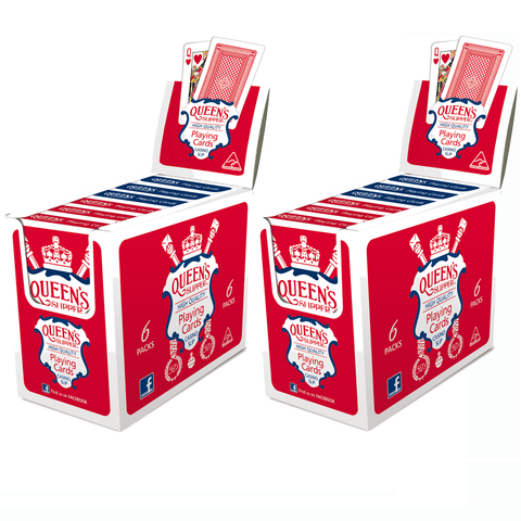 Queen's Slipper 12x Decks 52's Playing Cards Blue/Red Bulk