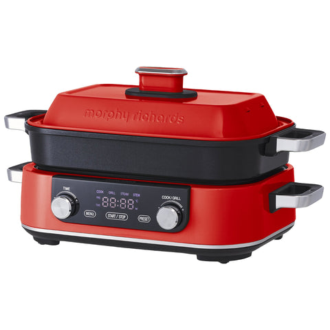 Morphy Richards 3L Non-Stick Multifunction Electric Cooker Pan (Red)