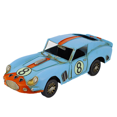 Boyle Metal Display No 8 Racer Handmade Ornament Home Decor Blue 31cm