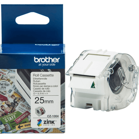 Brother CZ-1004 Label Roll Cassette 25mmx5m (White)