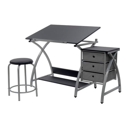 Avalon Multifunctional 3 Drawer Design Desk (Grey)