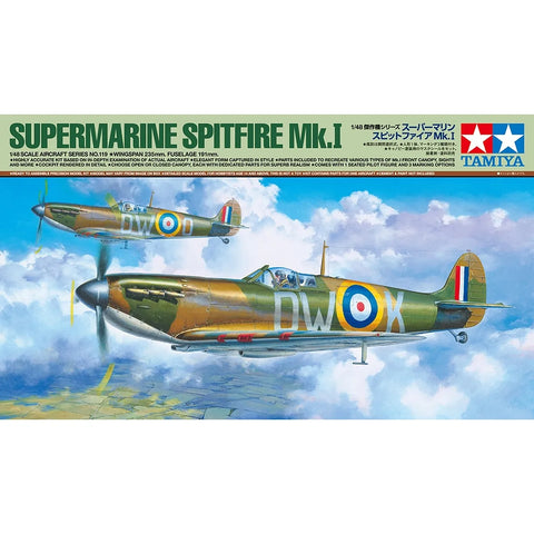 Tamiya 1/48 Supermarine Spitfire Mk.I Fighter Scaled Plastic Model Kit