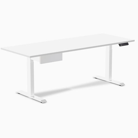 Desky Single Standing Desk With Drawer - White / 2000x750mm / White