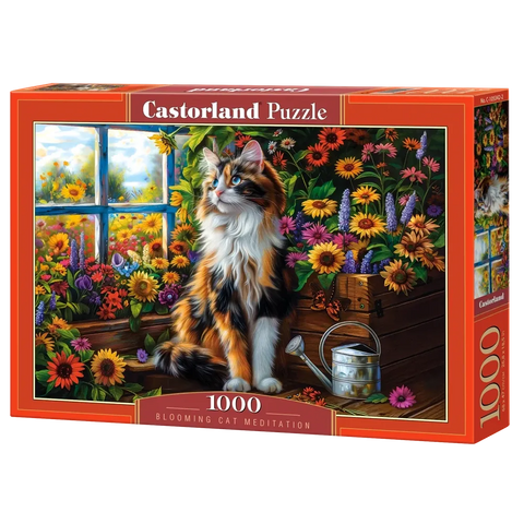 Castorland 1000-Pieces Blooming Cat Meditation Puzzle
