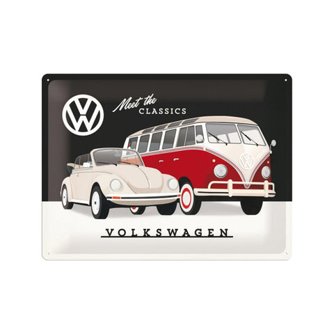 Nostalgic-Art VW Meet The Classics 30x40cm Large Metal Tin Sign Plaque
