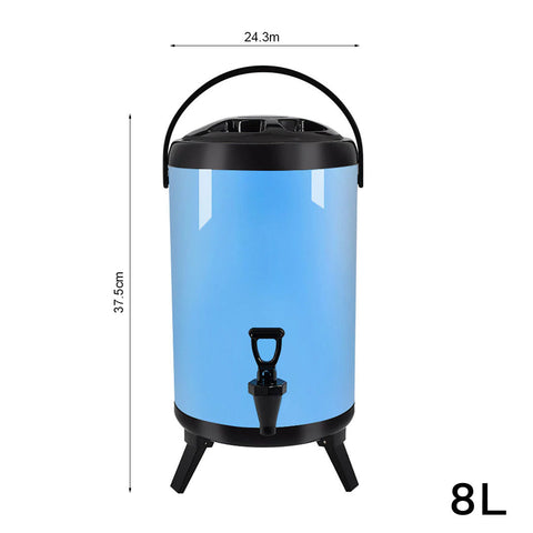 SOGA 8L Insulated Stainless Steel Beverage Dispenser with Faucet  (Blue)