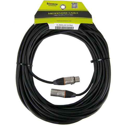 SoundKing XLRMXLRF20PRO - 20m XLR 3 pin male to female professional grade cable