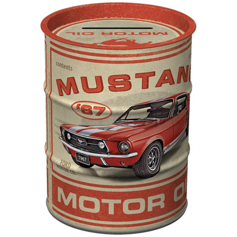 Nostalgic-Art Oil Barrel Ford Mustang GT 1967 Motor Vintage Money Box