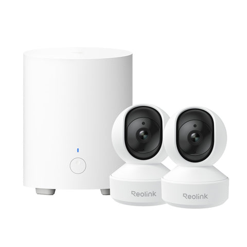 Reolink 2 Pack E1 Zoom PTZ Auto Tracking Security Cameras Kits +Home Hub mini