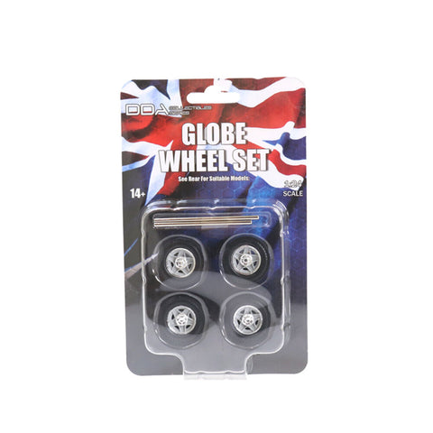 DDA 1:24 4pcs Globe Wheels With Tyres & Axles Suits Holden Ford Standard Model