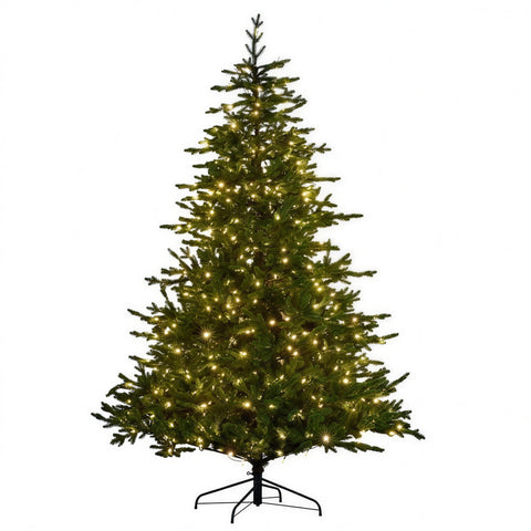 National Tree Company 9ft 2.7m Bellewood Fir Pre-Lit Artificial Christmas Tree 1100 Multi-Function LED Lights Foot Pedal