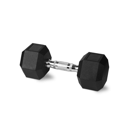 Bodyworx Rubber Hex Dumbbell 4kg Chromed Grip Home Gym Workout