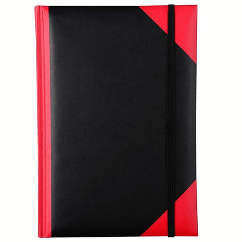 Black And Red Premium Cumberland Black Red Notebook Casebound Ruled Elastic Closure 200 Leaf A5